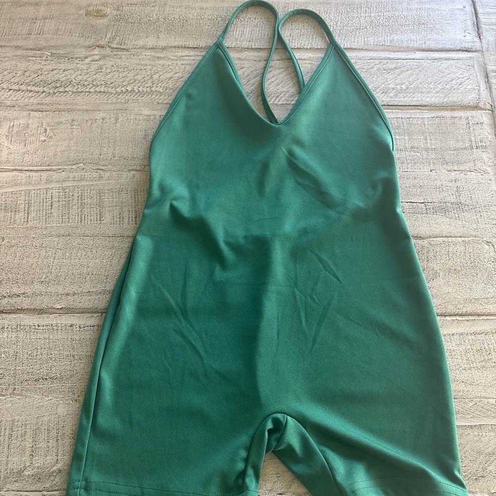 SHEIN Teal Sleeveless Romper